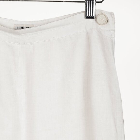 Hermes Vintage White Linen Sailor-Inspired Pant - Picture 4 of 10